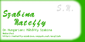szabina mateffy business card
